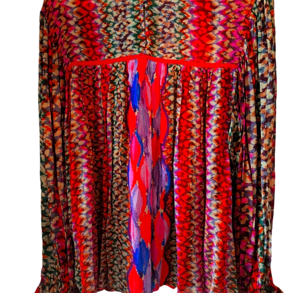 Anthropologie viscose top with embroidery size Large